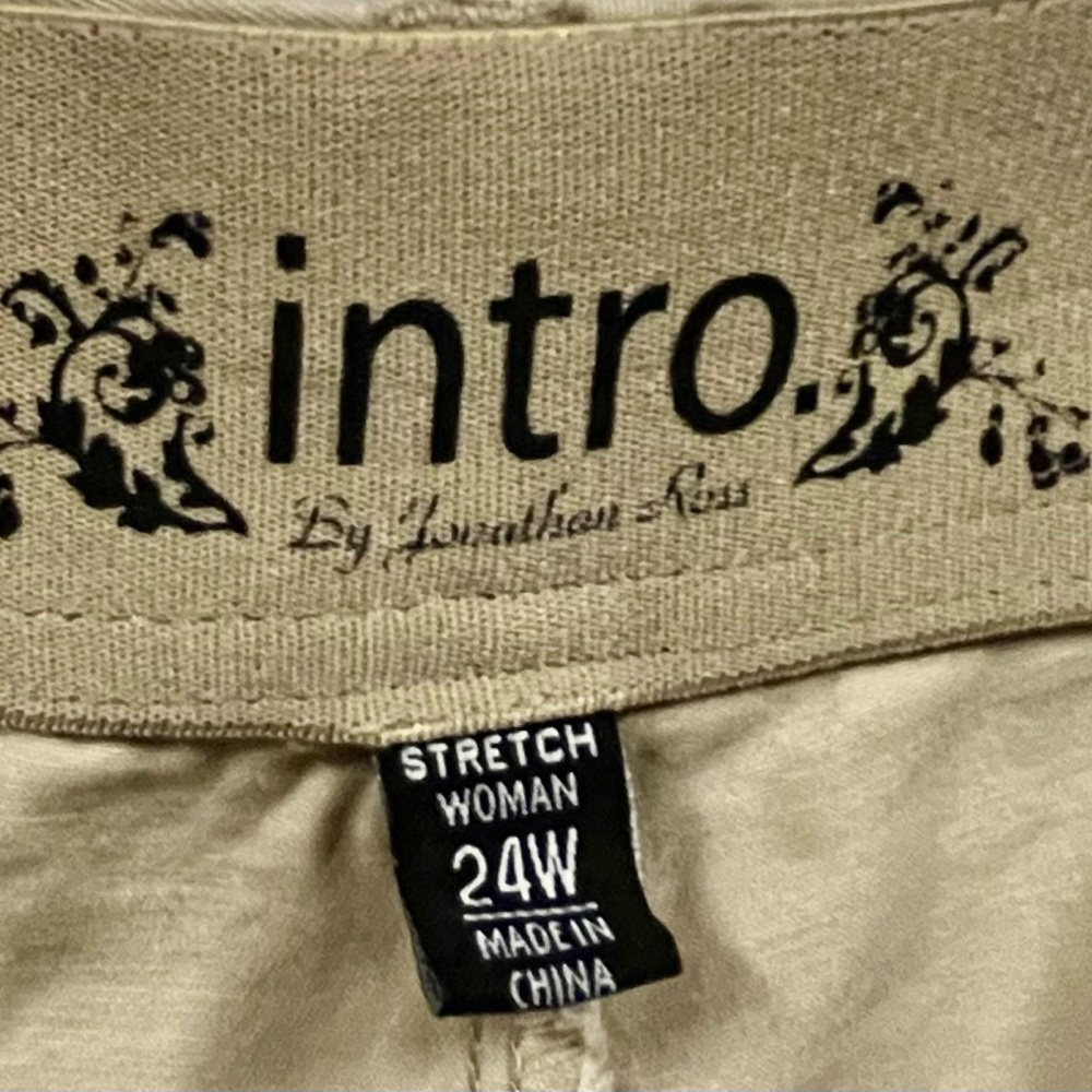 🌾 Stretch Khaki Trousers – Intro by Jonathan Ross – Size 24W – easy waist comfy - Picture 2 of 3